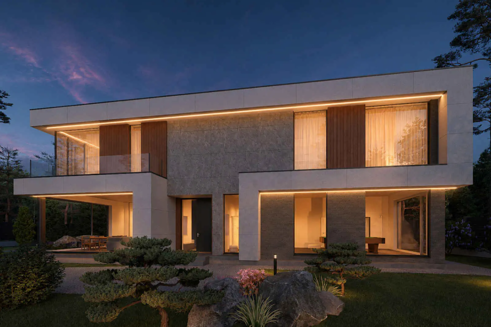 Проект Forma House, 315 м² — вечерний вид