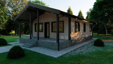 Проект Проект KDT-7: 96,8 м², 1-этажный, каркасный