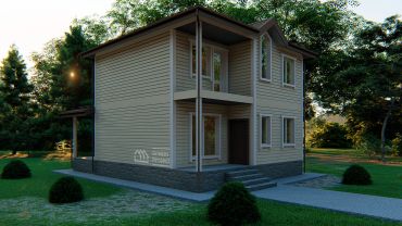 Проект Проект 2KD-3: 128,8 м², 2-этажный, каркасный
