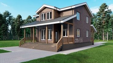 Проект Проект 2KD-6: 163,9 м², 2-этажный, каркасный